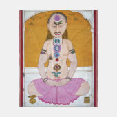 チャクラヨガイラストレーション瞑想 フリースブランケット (正面)