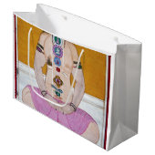 チャクラヨガイラストレーション瞑想 ラージペーパーバッグ (正面アングル)