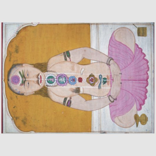 チャクラヨガイラストレーション瞑想 薄葉紙 (正面)