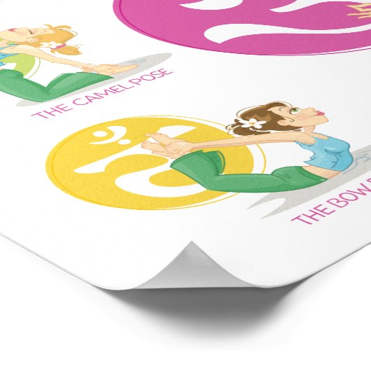 チャクラヨガガガールズイラストレーション縦型ポスター ポスター (角)