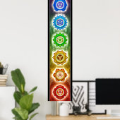 チャクラレッド、オレンジ、イエロー、グリーン、ターコイズ、インディゴ、 ポスター (ホームオフィス)