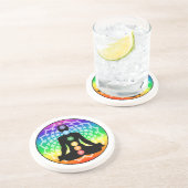 チャクラロータスサンドストーンコースター – ヨガアート コースター (側面)