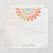 チャクラロータスフラワーフローラ曼荼羅 ノートカード (正面/裏面)