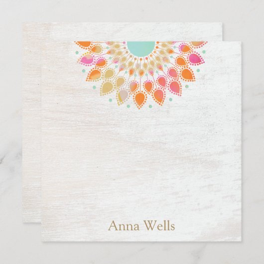 チャクラロータスフラワーフローラ曼荼羅 ノートカード (正面/裏面)