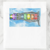 チャクラ猫 長方形シール (バッグ)