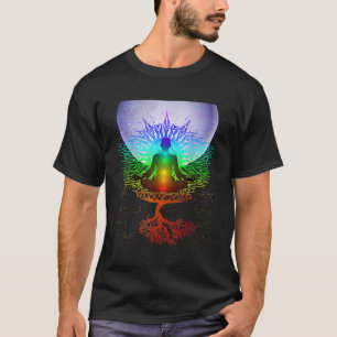 チャクラ瞑想の月の木 Tシャツ