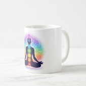 チャクラ瞑想アート | 七色のシンボル コーヒーマグカップ (正面右)