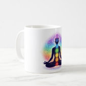チャクラ瞑想アート | 七色のシンボル コーヒーマグカップ (正面左)