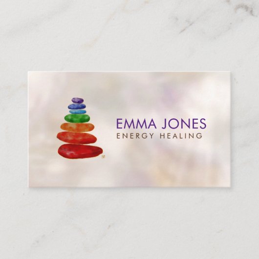 チャクラ禅ストーンエネルギークリスタルヒーリングビジネス 名刺 (正面)
