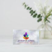 チャクラ結晶クラスター 名刺 (スタンド正面)