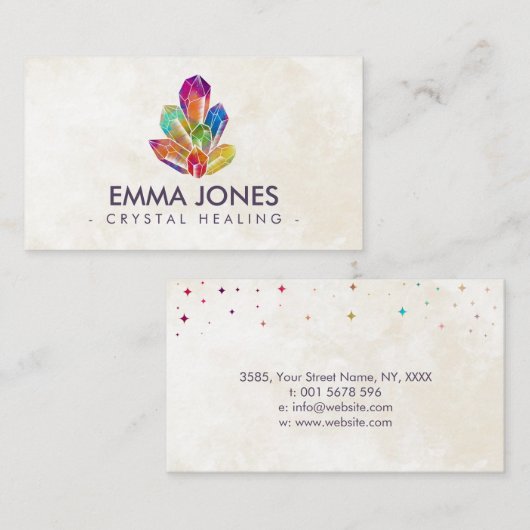 チャクラ結晶クラスター  名刺 (正面/裏面)