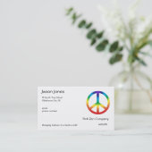 チャクラ色をピースサイン 名刺 (スタンド正面)