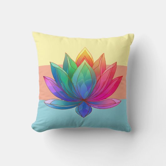 チャクラ鮮やかロータス瞑想枕 クッション (正面)