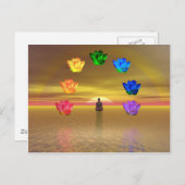 チャクラ黄金色の背景コスモス ポストカード (正面/裏面)