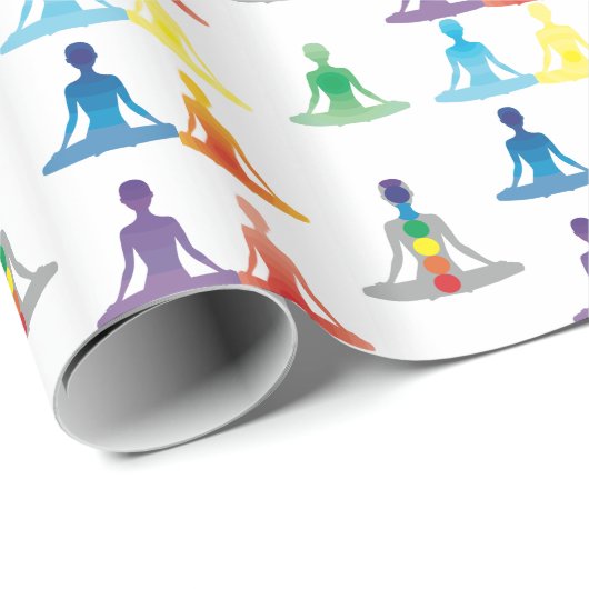 チャクラ7はオーラのキーのpranaのヨーガ行者のヨガのはすを着色します ラッピングペーパー (ロールコーナー)