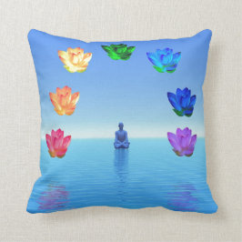 チャクラ、赤、オレンジ、黄色、緑、紫色ターコイズ クッション