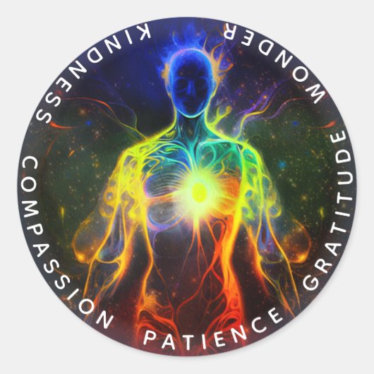 チャクラ | Human Auras |エネルギーヒーラー ラウンドシール (正面)