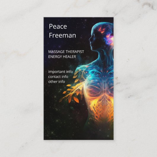 チャクラ | Human Auras |エネルギーヒーラー 名刺 (正面)