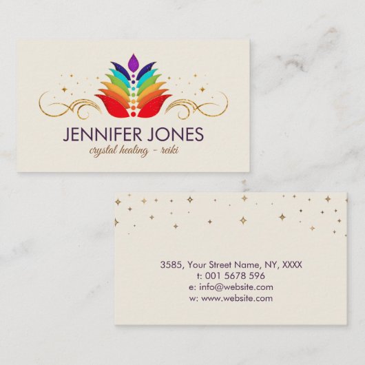 チャクラ- Lotus - Energy Healing 名刺 (正面/裏面)
