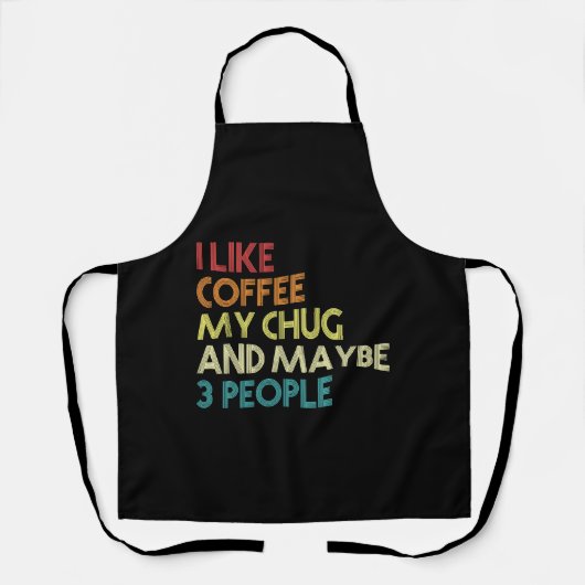 チャグラバーギフト犬のオーナーコーヒーラバーヴィンおもしろいタ エプロン (正面)