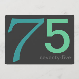 チャコールアンドブルーカスタム誕生日第75位招待状 招待状