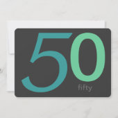 チャコールアンドブルーカスタム誕生日50th招待状 招待状 (正面)