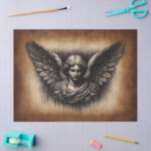 チャコールエンジェルイラストレーションパーチメントデクページ 薄葉紙 (クラフト)