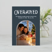 チャコールクリスマスベイビー 誕生発表写真 箔シーズンカード (立ち正面)