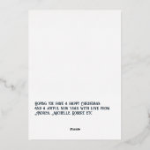 チャコールクリスマスベイビー 誕生発表写真 箔シーズンカード (裏面)