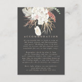 チャコールクリームパンパスグラスフローラジャングル結婚ズ エンクロージャーカード (正面)