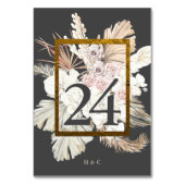 チャコールクリームパンパスグラスフローラジャングル結婚ズ テーブルナンバー (正面)