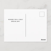 チャコールグレイの花柄 カスタマイズ 誕生日おめでとう ポストカード (裏面)