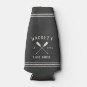 チャコールグレイ素朴オールパーソナライズされたスレイクハウス ボトルクーラー (正面)
