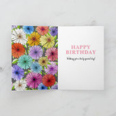 チャコールグレパーソナライズされたー18番目の誕生日フローラ カード (内部)