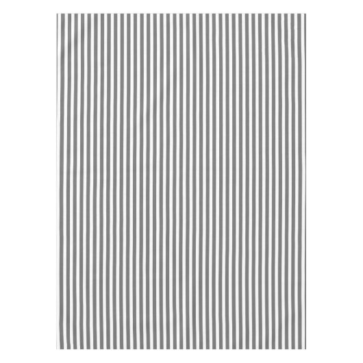 チャコールグレーおよび白の小屋は縞で飾ります テーブルクロス (正面)