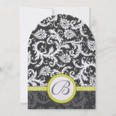 チャコールグレーとイエローの結婚式招待状 招待状 (裏面)