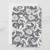 チャコールグレーとイエローの結婚式招待状 招待状 (裏面)