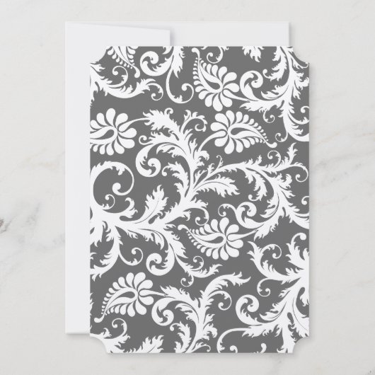 チャコールグレーとイエローの結婚式招待状 招待状 (裏面)