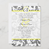 チャコールグレーとイエローの結婚式招待状 招待状 (正面)