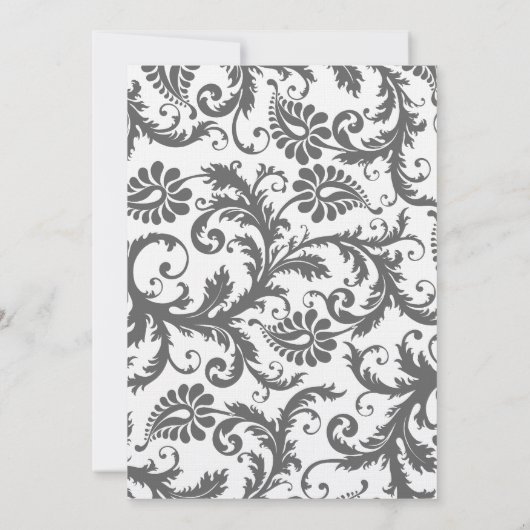 チャコールグレーとイエローの結婚式招待状 招待状 (裏面)