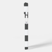 チャコールグレーとコーラルワイドストライプモノグラム Case-Mate iPhoneケース (裏面 / 左)