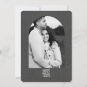 チャコールグレーとゴールドのフラワーの結婚式の招待状 招待状 (裏面)