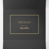 チャコールグレーとゴールドの5枚写真ホリデーカード 三つ折りクリスマスカード (内部中)