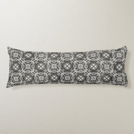 チャコールグレーとホワイトレースオーバーレイ ボディピロー