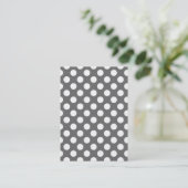 チャコールグレーと白のドット 名刺 (スタンド正面)