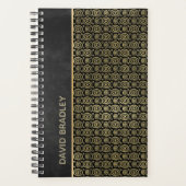 チャコールグレーと金ゴールドドールサークルデイリープランナー プランナー手帳 (正面)