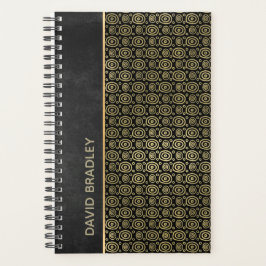 チャコールグレーと金ゴールドドールサークルデイリープランナー プランナー手帳