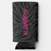 チャコールグレーに豹柄プリント スリム缶クーラー (裏面)