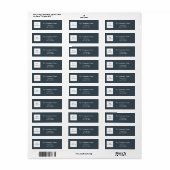 チャコールグレーのビジネスロゴ差出人住所 ラベル (フルシート)