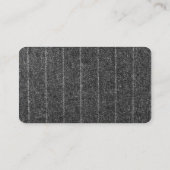 チャコールグレーの細い縦縞のツイードの石板の黒の生地 名刺 (裏面)